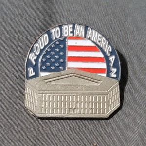 Vtg American Flag US Military Pentagon Proud To Be An American Lapel Pin USA
